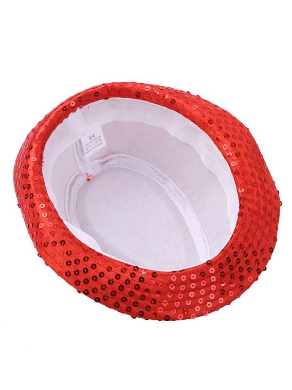 Kids Solid Sequins Fedora Hat for Party thumb