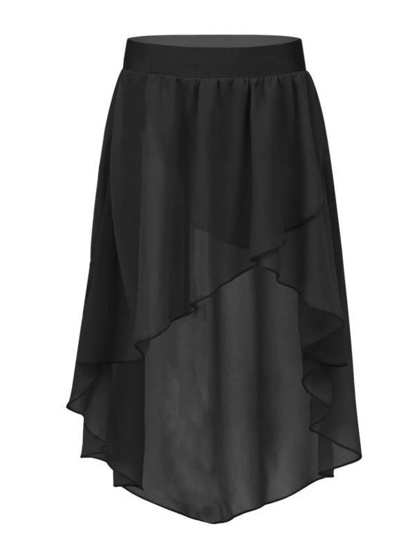Kids Girls High-Low Chiffon Jazz Dance Studio Practice Skirt thumb