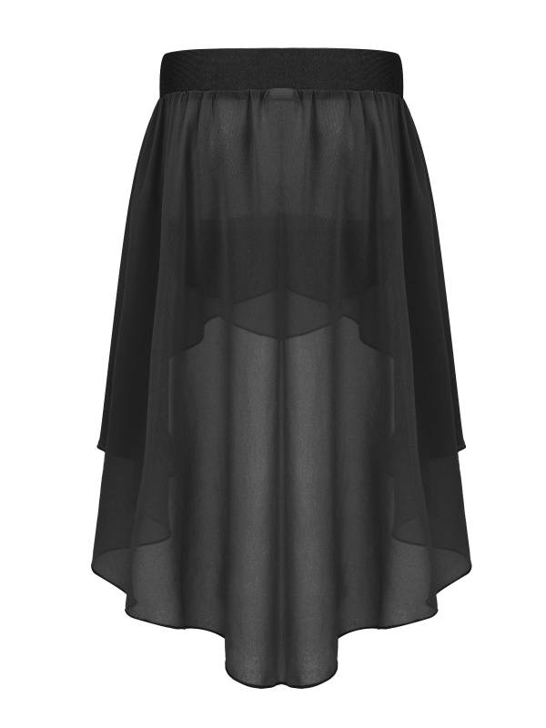 Kids Girls High-Low Chiffon Jazz Dance Studio Practice Skirt thumb