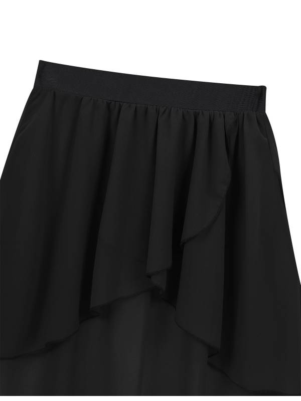Kids Girls High-Low Chiffon Jazz Dance Studio Practice Skirt thumb