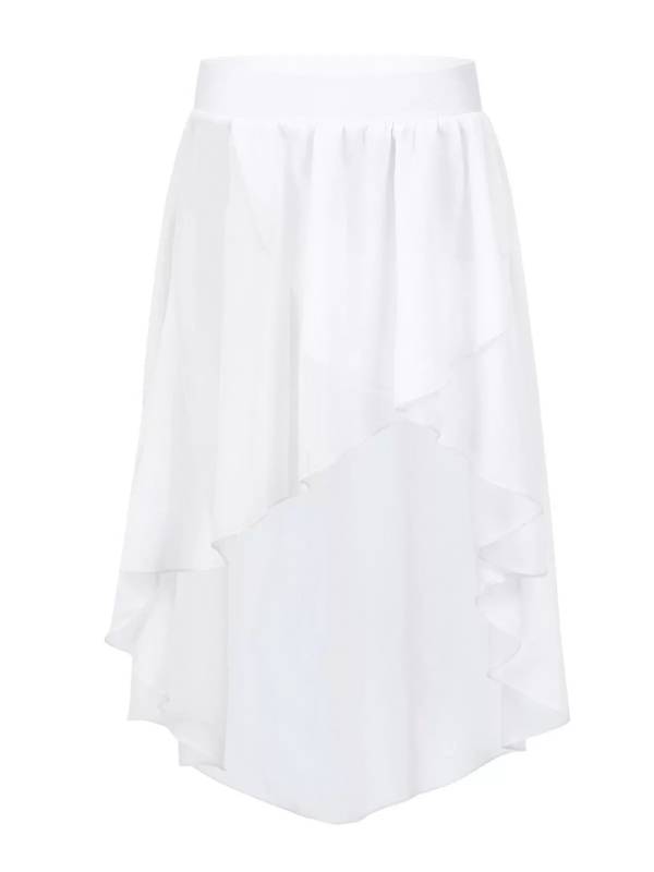 Kids Girls High-Low Chiffon Jazz Dance Studio Practice Skirt thumb