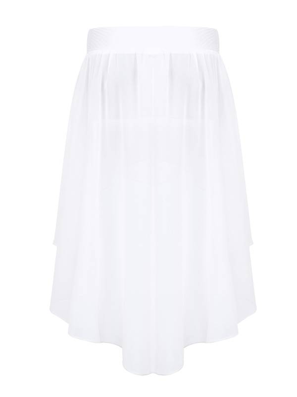 Kids Girls High-Low Chiffon Jazz Dance Studio Practice Skirt thumb