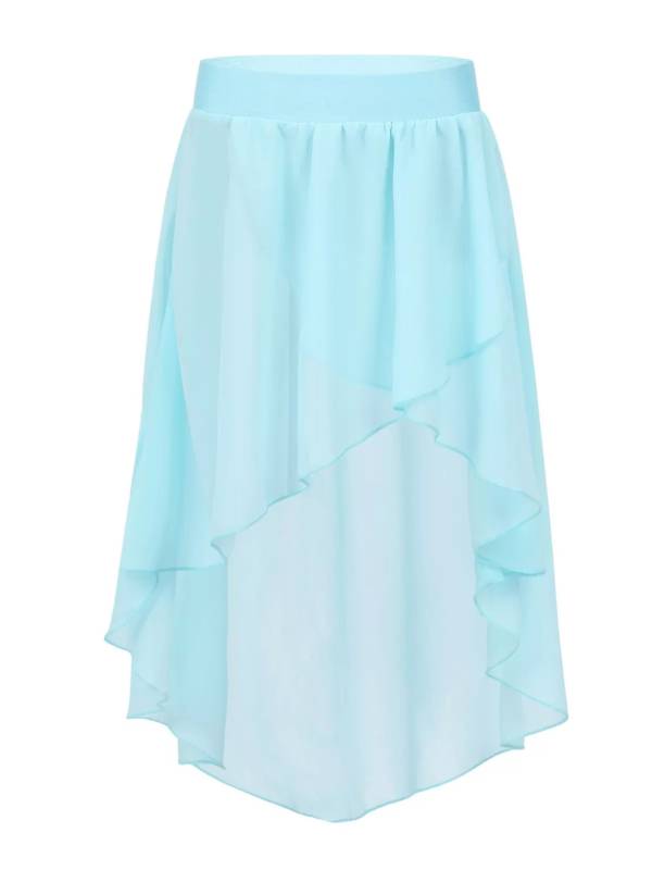 Kids Girls High-Low Chiffon Jazz Dance Studio Practice Skirt thumb