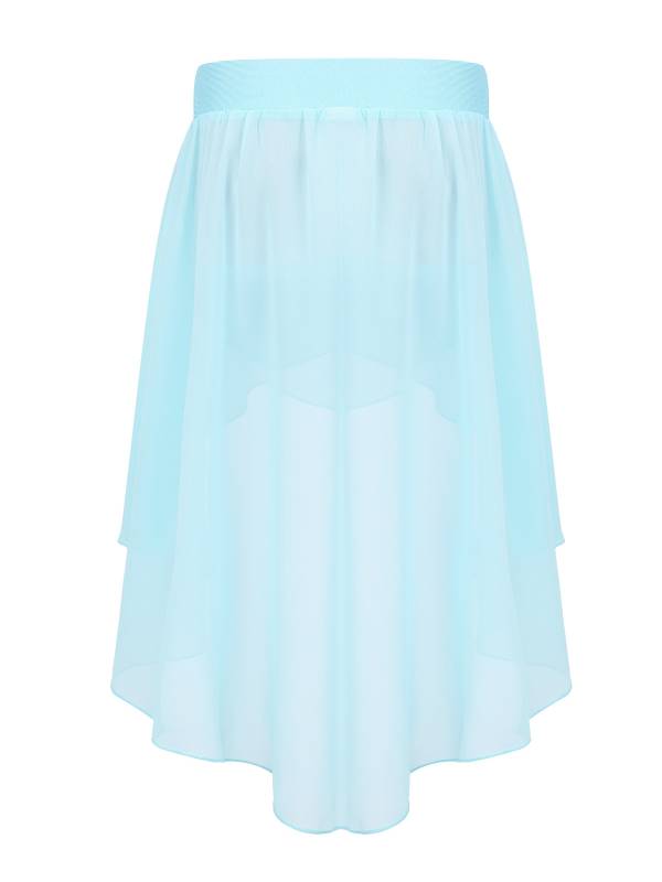 Kids Girls High-Low Chiffon Jazz Dance Studio Practice Skirt thumb