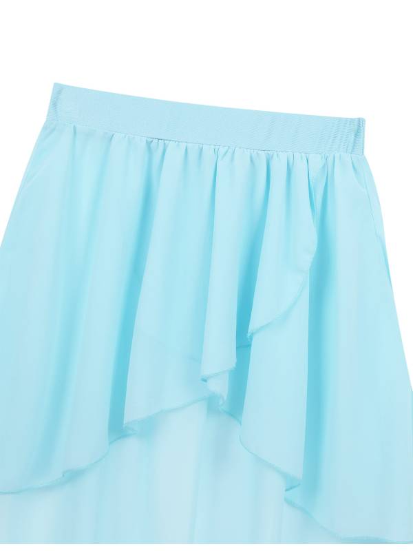 Kids Girls High-Low Chiffon Jazz Dance Studio Practice Skirt thumb