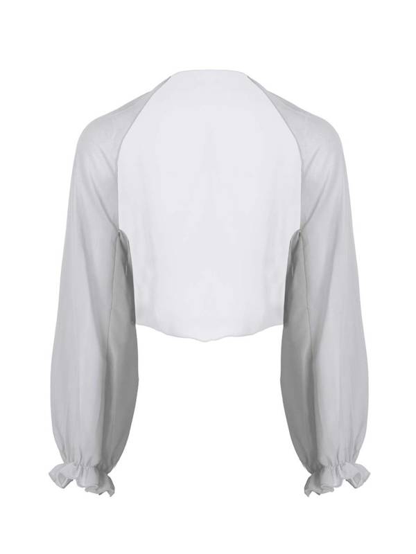 Women Sheer Chiffon Long Raglan Sleeve Open Front Kimono Cardigan thumb
