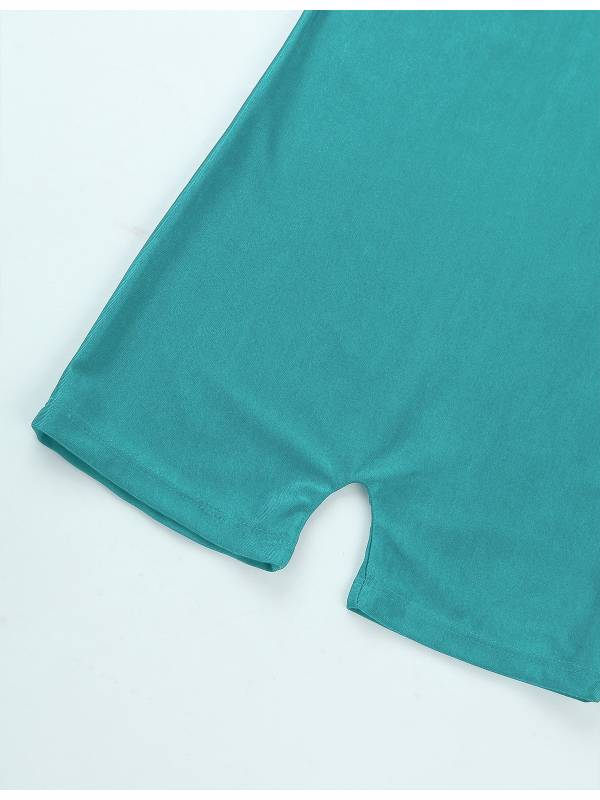 Kids Boys Girls Short Sleeves Solid Color Stretchy Gymnastics Unitard thumb