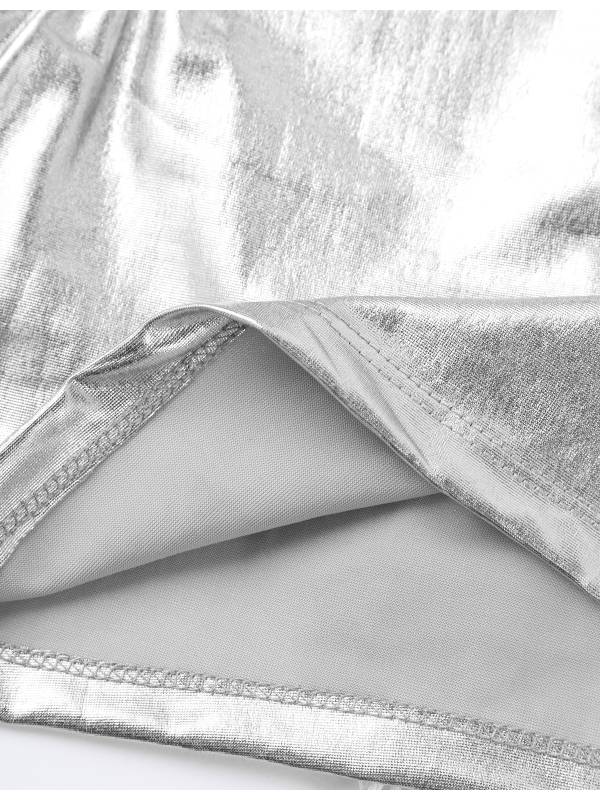 Kids Girls Metallic Sleeveless Ballet Dance Crop Tank Tops thumb