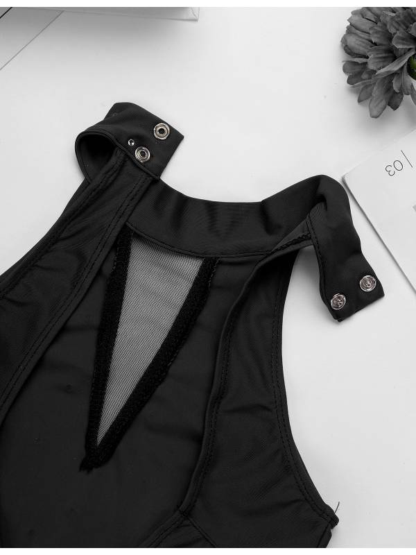 Kids Girls Sleeveless Rhinestone Figure Skating Leotard thumb