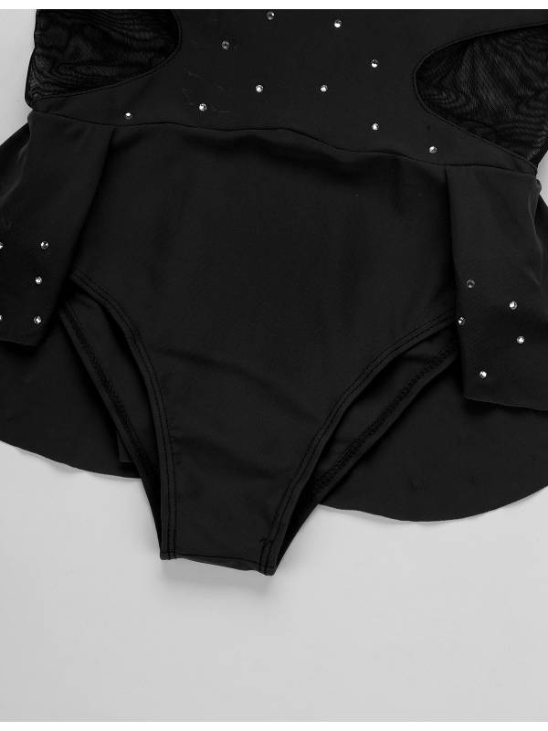 Kids Girls Sleeveless Rhinestone Figure Skating Leotard thumb