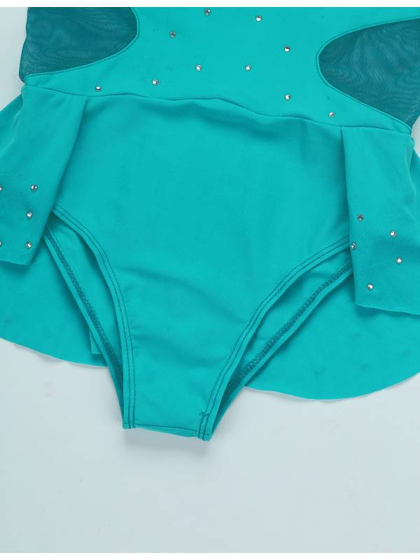 Kids Girls Sleeveless Rhinestone Figure Skating Leotard thumb