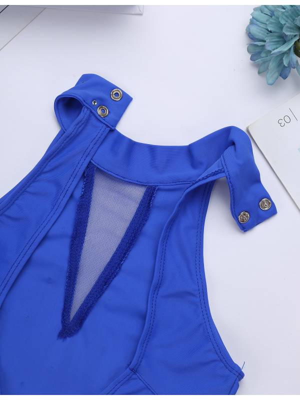 Kids Girls Sleeveless Rhinestone Figure Skating Leotard thumb