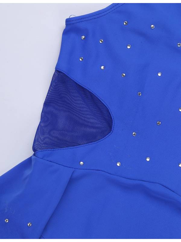 Kids Girls Sleeveless Rhinestone Figure Skating Leotard thumb