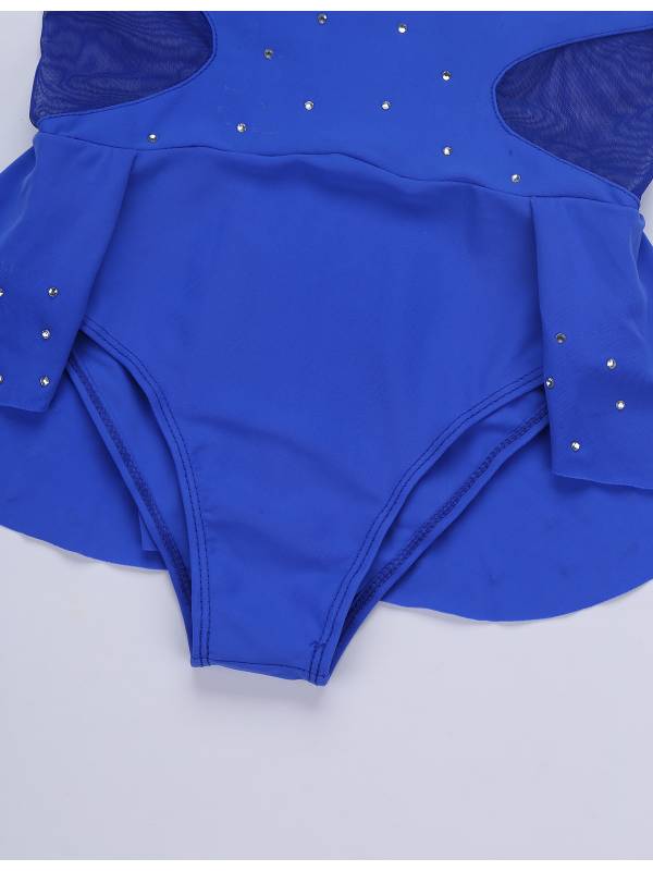 Kids Girls Sleeveless Rhinestone Figure Skating Leotard thumb