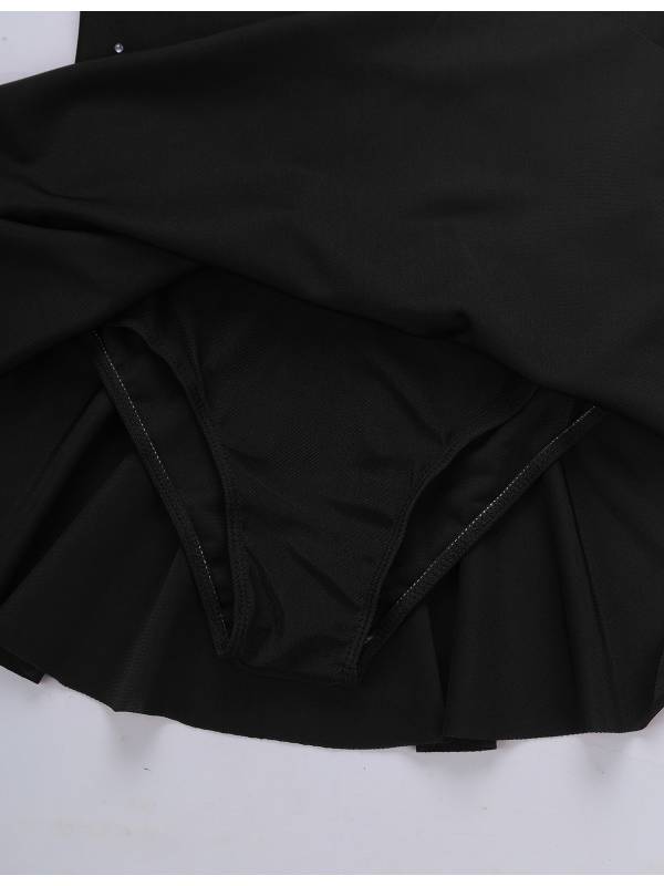 Kids Girls Sleeveless Sparkly Rhinestone Tulle Skating Leotard Dress thumb