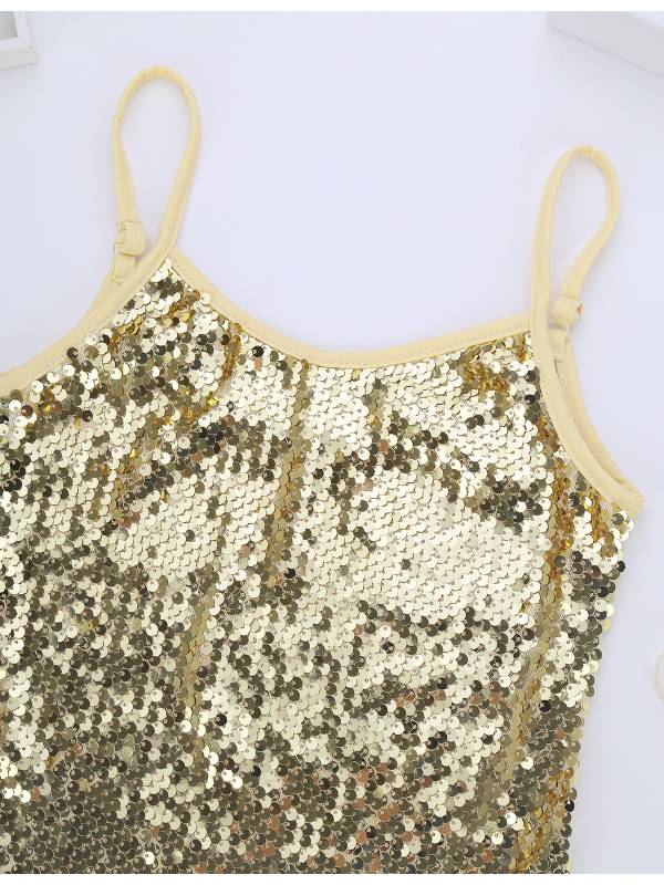 Kids Girls Sequined Jazz Dance Tank Top thumb