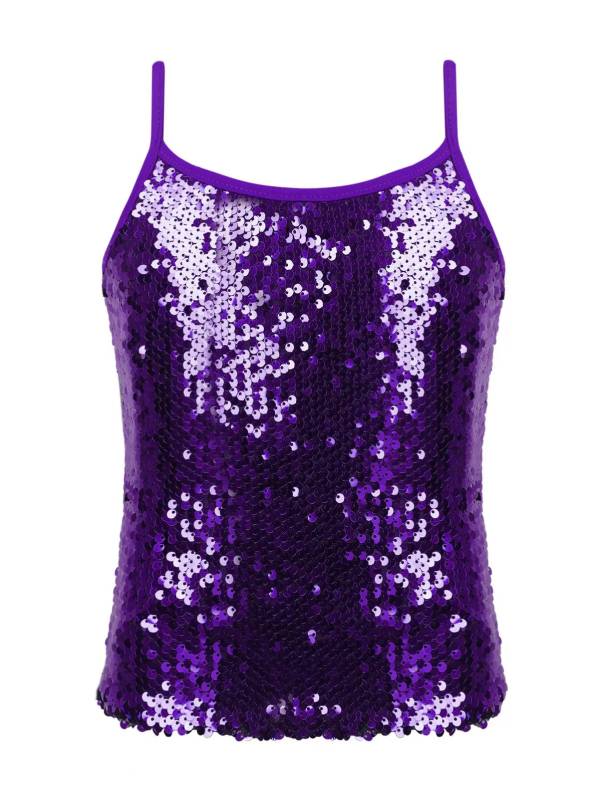 Kids Girls Sequined Jazz Dance Tank Top thumb