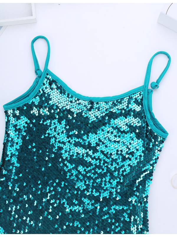 Kids Girls Sequined Jazz Dance Tank Top thumb