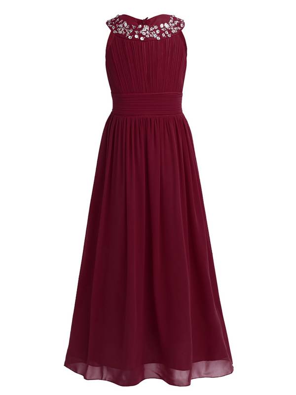 Toddler/Kids Girls Sequin Chiffon Maxi Party Dress thumb