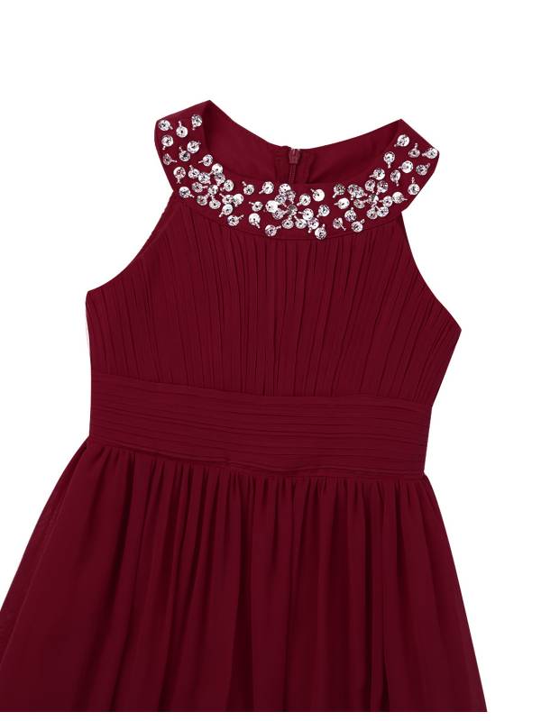 Toddler/Kids Girls Sequin Chiffon Maxi Party Dress thumb