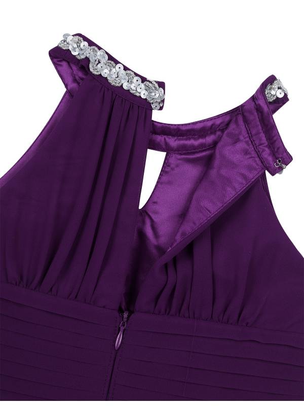 Toddler/Kids Girls Sequined Halter Ruffled Dress thumb