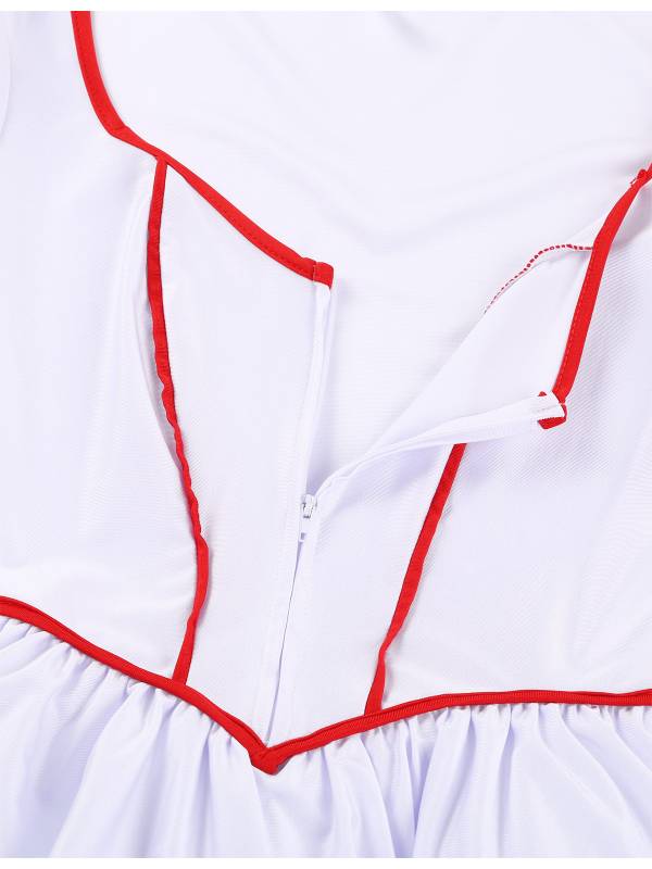 Women Short Sleeves Tutu Dress Nurse Costume Halloween Outfit thumb
