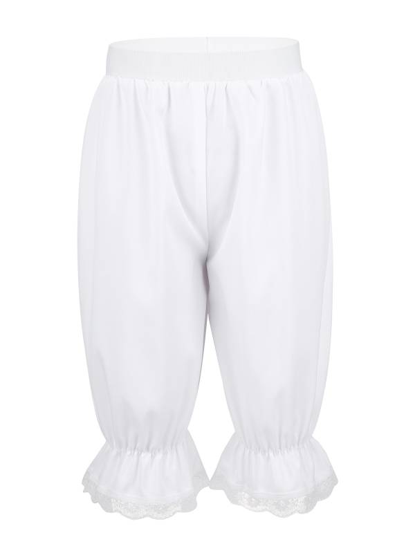 Kids Girls White Victorian Pantaloons Medieval Bloomers thumb