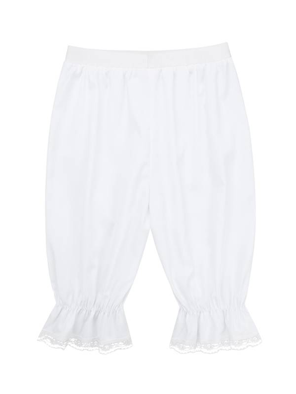 Kids Girls White Victorian Pantaloons Medieval Bloomers thumb