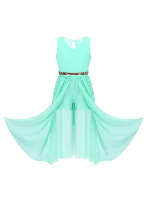 Kids Girls Sleeveless V Neck Short Jumpsuit Romper Maxi Party Dress thumb