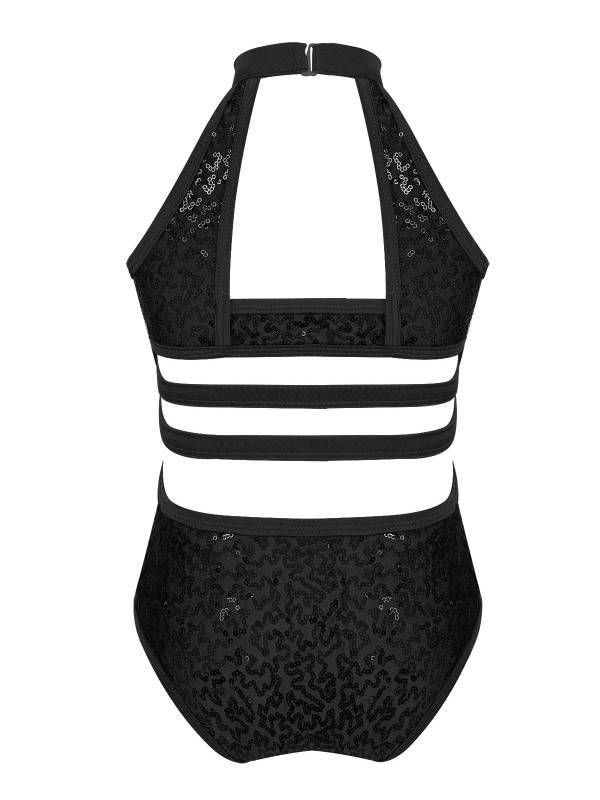 Kids Girls Sleeveless Allover Sequins Ballet Dance Leotard thumb
