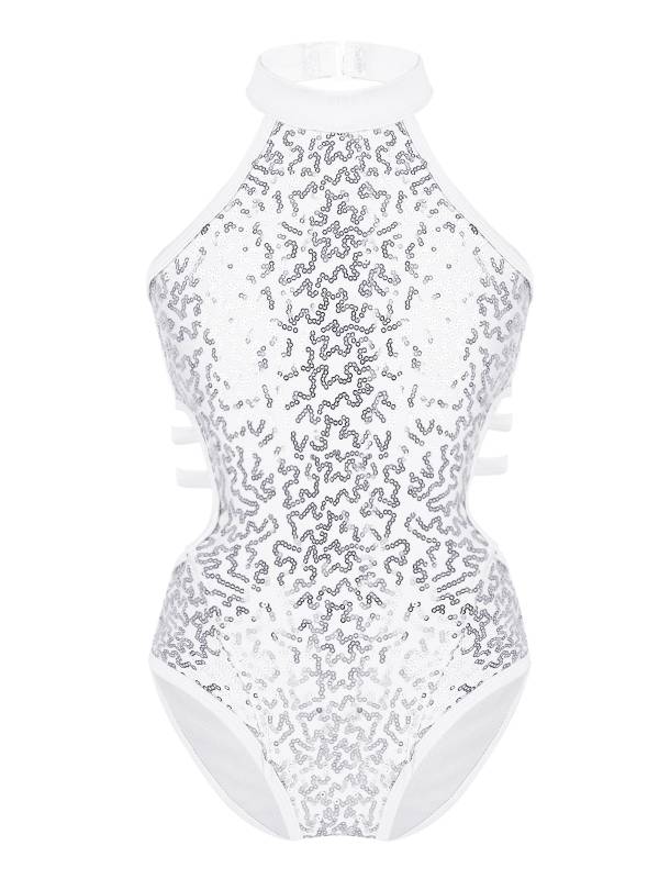 Kids Girls Sleeveless Allover Sequins Ballet Dance Leotard thumb