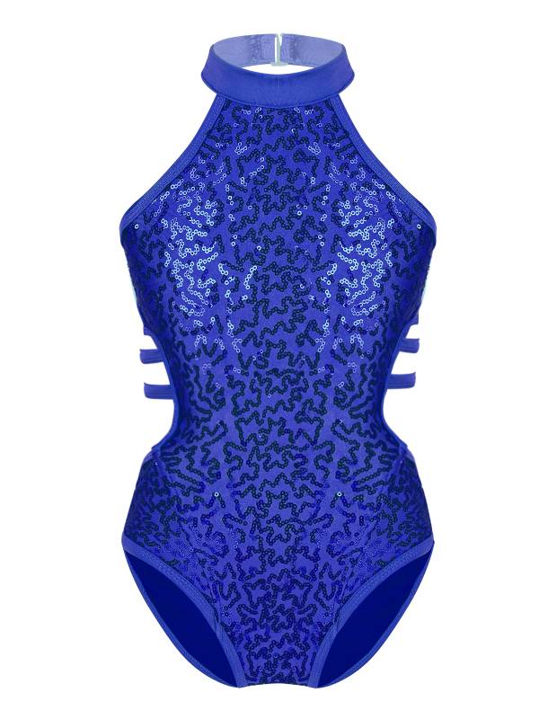 Kids Girls Sleeveless Allover Sequins Ballet Dance Leotard thumb