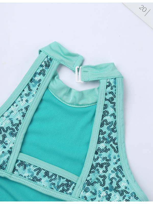 Kids Girls Sleeveless Allover Sequins Ballet Dance Leotard thumb