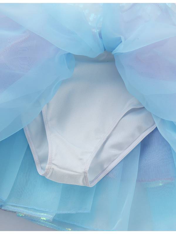 Kids Girls Sequins Bowknot Ballet Dance Leotard Tutu Dress thumb