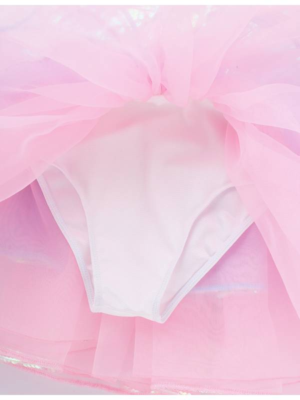 Kids Girls Sequins Bowknot Ballet Dance Leotard Tutu Dress thumb