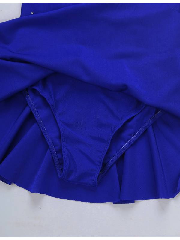 Kids Girls Sleeveless Sparkly Rhinestone Tulle Skating Leotard Dress thumb