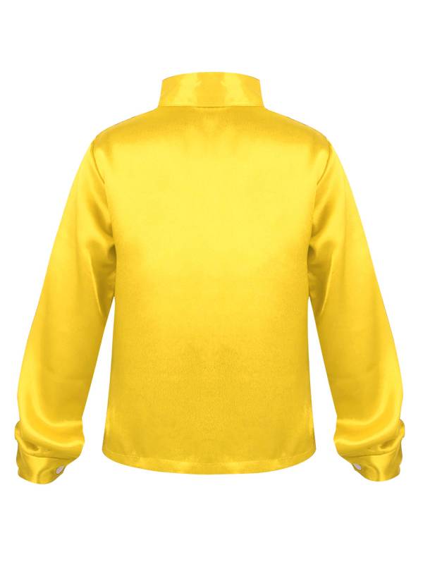 Kids Boys Glittery Sequin Long Sleeve Latin Dance Shirt thumb
