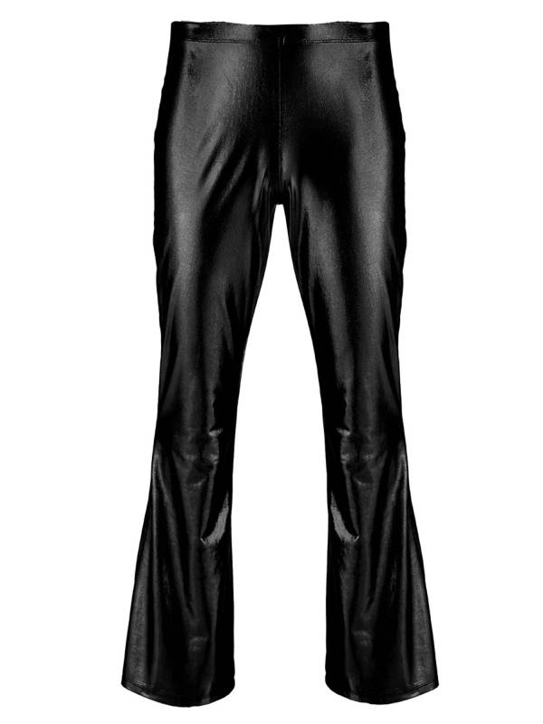 Men Shiny Metallic Bell Bottom Disco Pants thumb