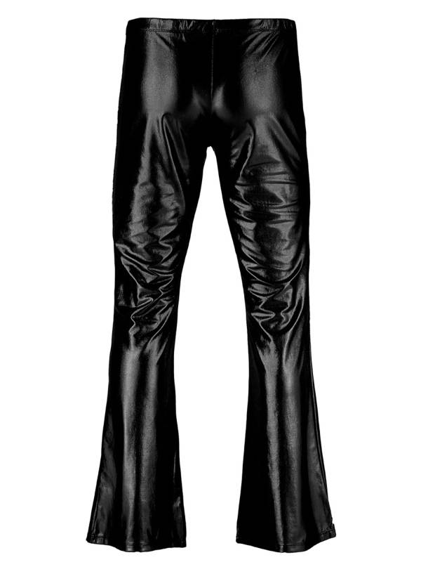Men Shiny Metallic Bell Bottom Disco Pants thumb