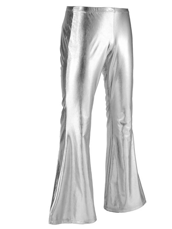 Men Shiny Metallic Bell Bottom Disco Pants thumb