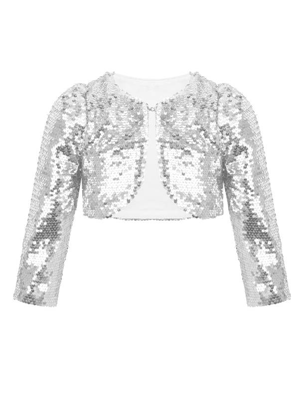 Kids Girls Allover Sequins Long Sleeve Bolero Shrug thumb