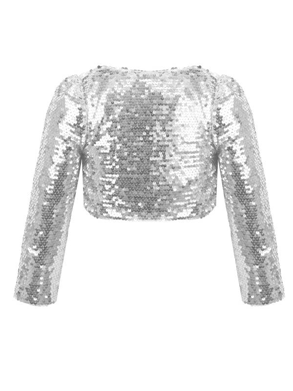 Kids Girls Allover Sequins Long Sleeve Bolero Shrug thumb