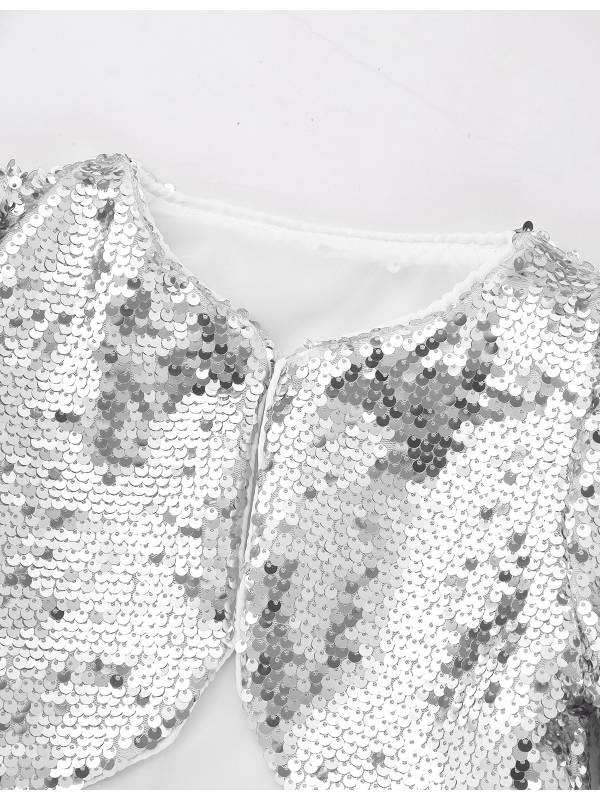 Kids Girls Allover Sequins Long Sleeve Bolero Shrug thumb