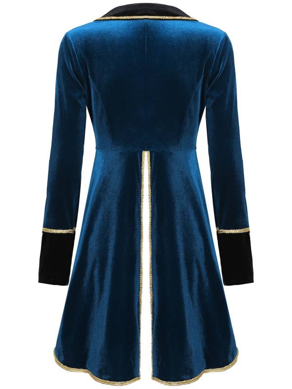 Women Long Sleeve Halloween Velvet Swallow-Tailed Coat thumb