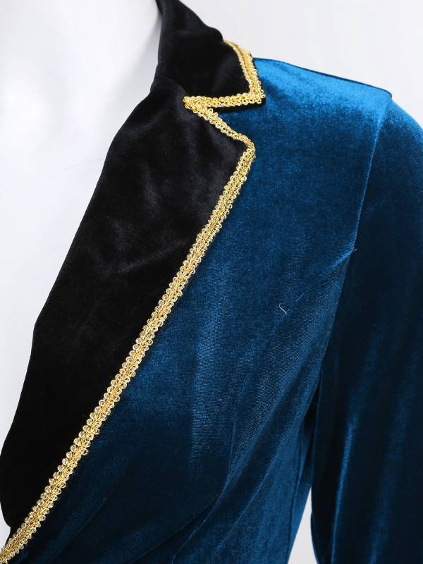Women Long Sleeve Halloween Velvet Swallow-Tailed Coat thumb