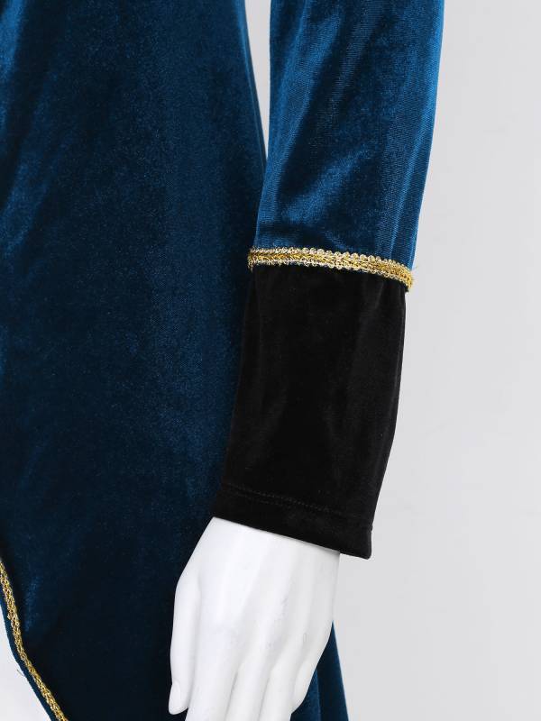 Women Long Sleeve Halloween Velvet Swallow-Tailed Coat thumb