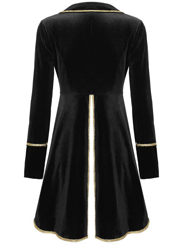 Women Long Sleeve Halloween Velvet Swallow-Tailed Coat thumb