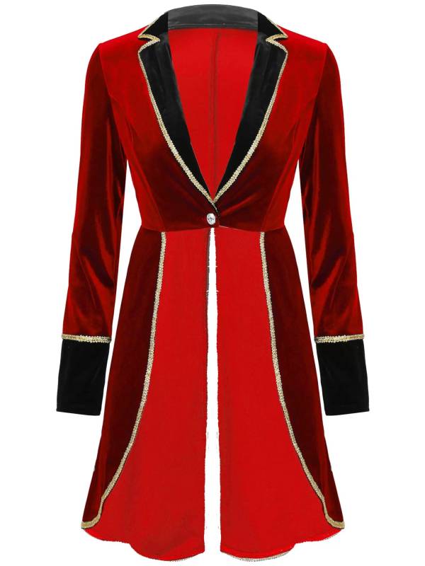Women Long Sleeve Halloween Velvet Swallow-Tailed Coat thumb