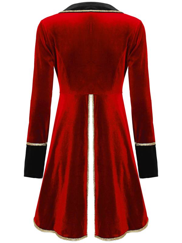 Women Long Sleeve Halloween Velvet Swallow-Tailed Coat thumb