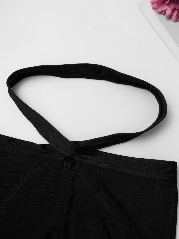 Kids Girls Solid Black Sleeveless Crop Top and Shorts Sport Sets thumb